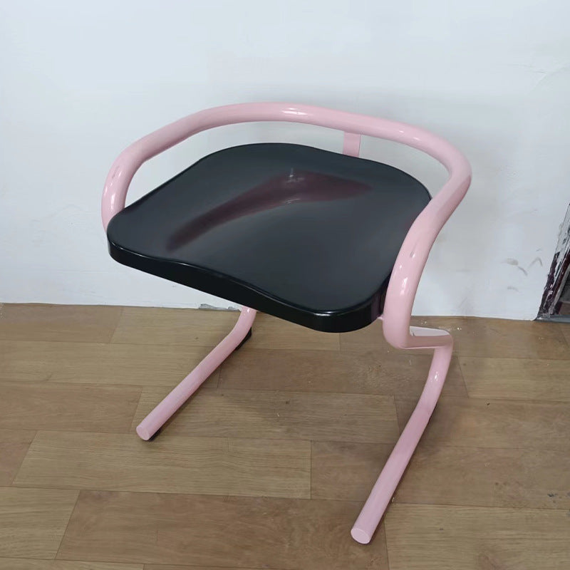Silla de comedor sin respaldo ni brazos de hierro ABS cuadrada industrial contemporánea para comedor 