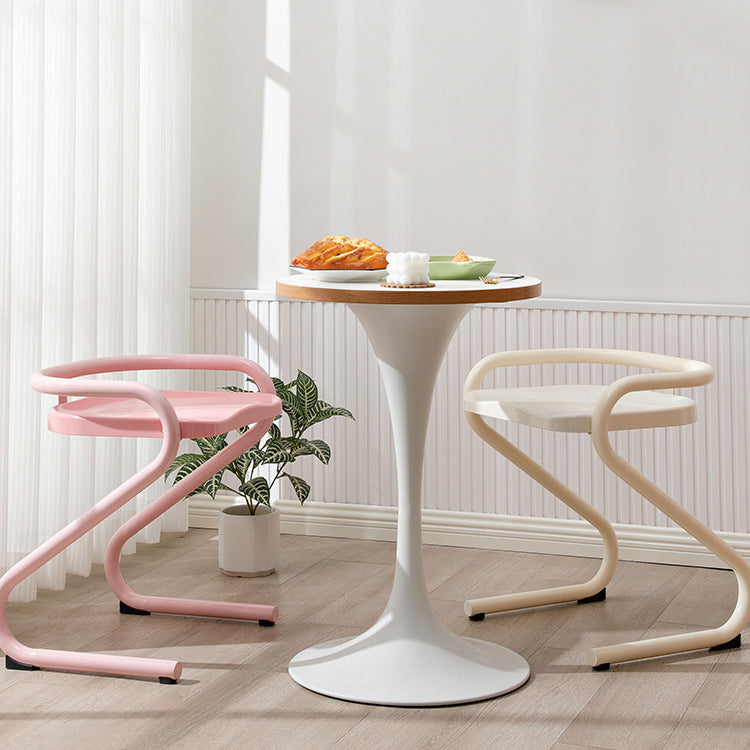 Silla de comedor sin respaldo ni brazos de hierro ABS cuadrada industrial contemporánea para comedor 