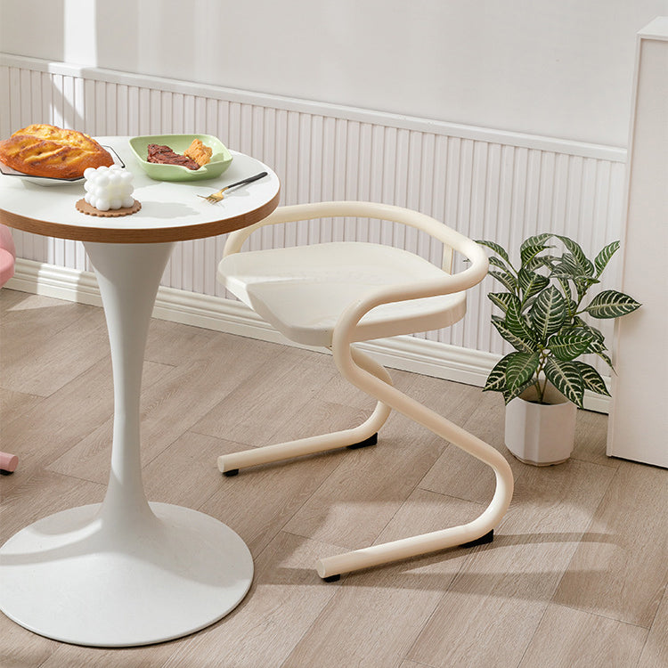 Silla de comedor sin respaldo ni brazos de hierro ABS cuadrada industrial contemporánea para comedor 