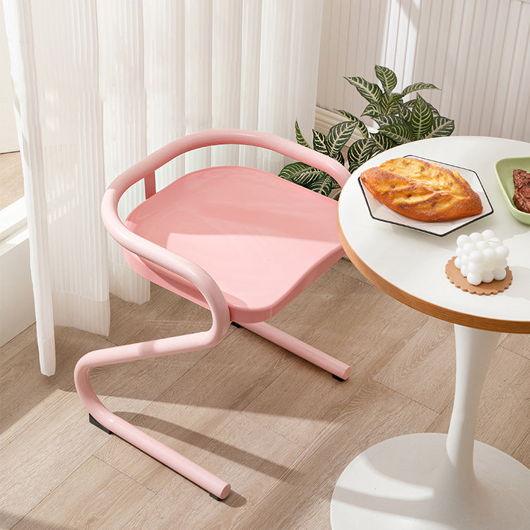 Silla de comedor sin respaldo ni brazos de hierro ABS cuadrada industrial contemporánea para comedor 