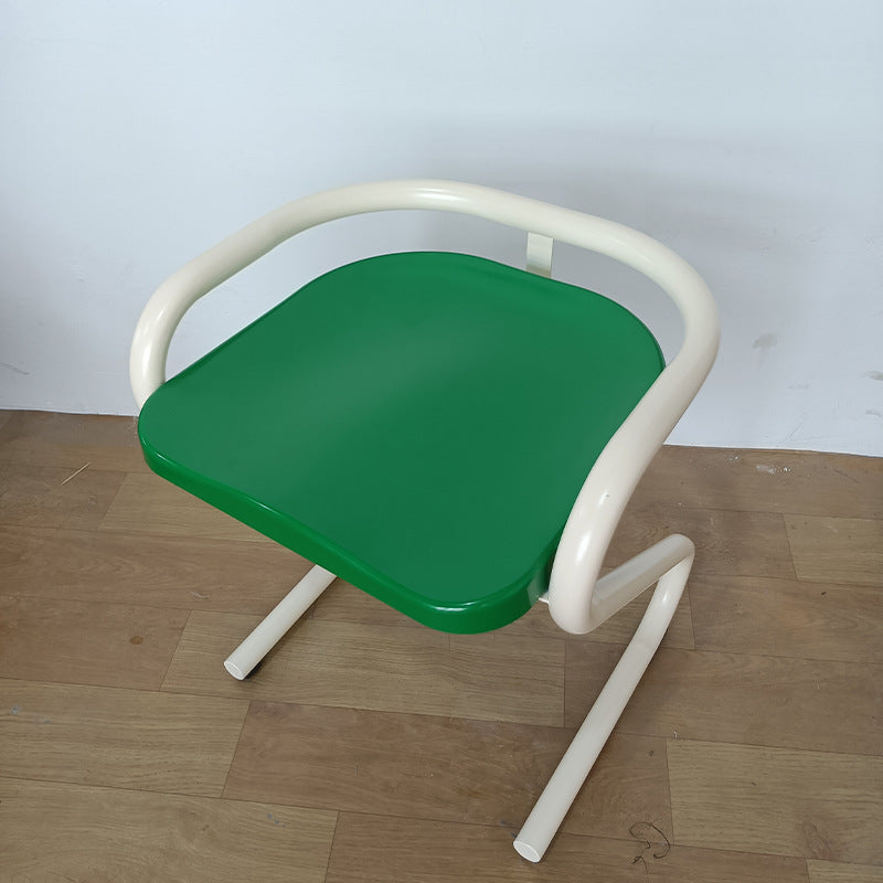 Silla de comedor sin respaldo ni brazos de hierro ABS cuadrada industrial contemporánea para comedor 