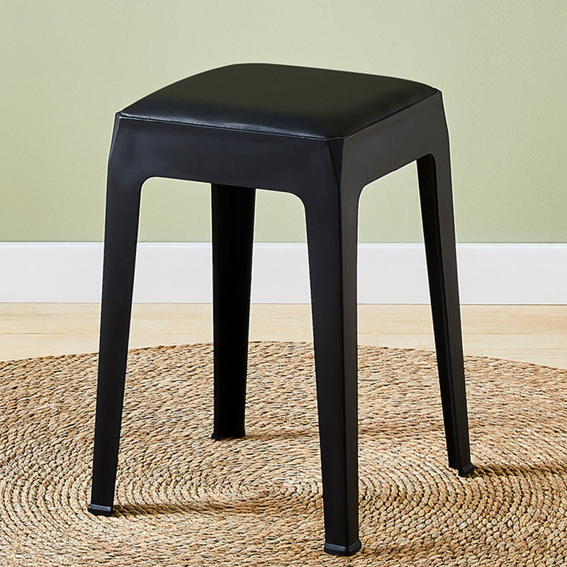 Moderner minimalistischer quadratischer Barhocker aus gepolstertem PU-Leder und PP-Kunststoff für das Esszimmer 