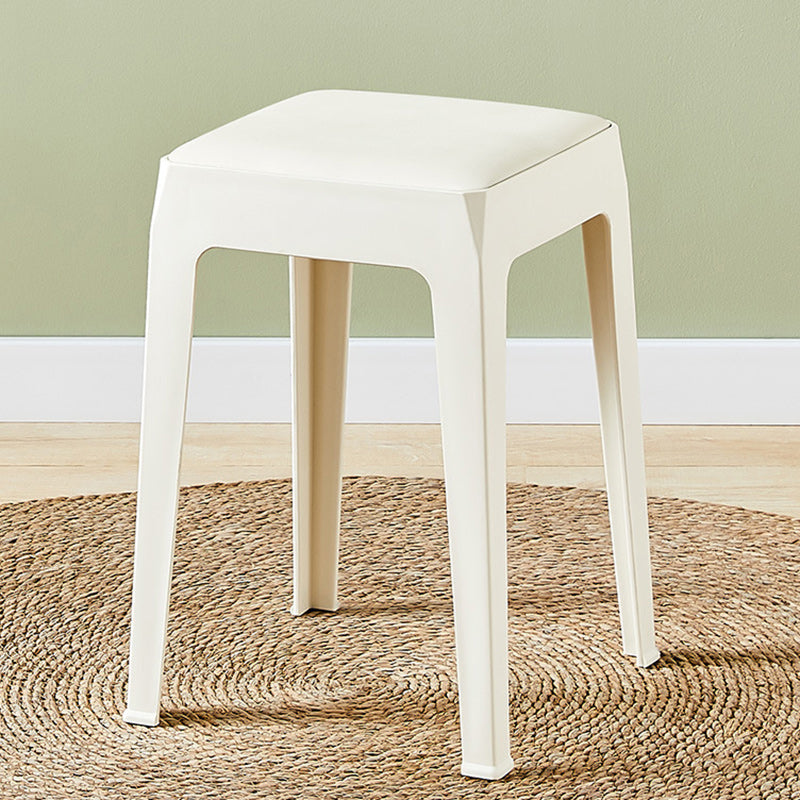 Moderner minimalistischer quadratischer Barhocker aus gepolstertem PU-Leder und PP-Kunststoff für das Esszimmer 