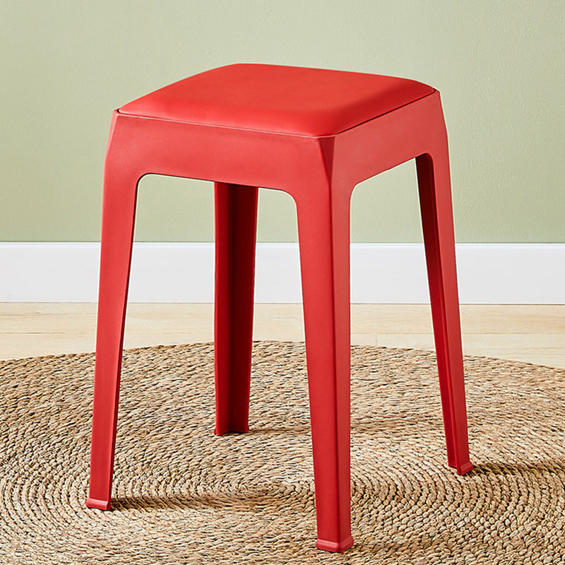 Moderner minimalistischer quadratischer Barhocker aus gepolstertem PU-Leder und PP-Kunststoff für das Esszimmer 
