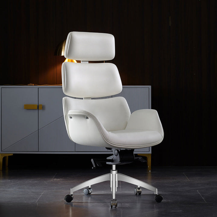 Fauteuil de bureau contemporain en cuir microfibre de luxe occidental rectangulaire avec dossier segmenté et accoudoir pour bureau à domicile 