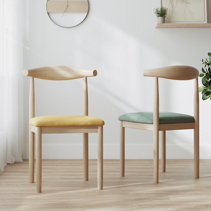 Chaise de salle à manger rembourrée en cuir PU en lin carré rétro traditionnel avec dossier pour salle à manger 