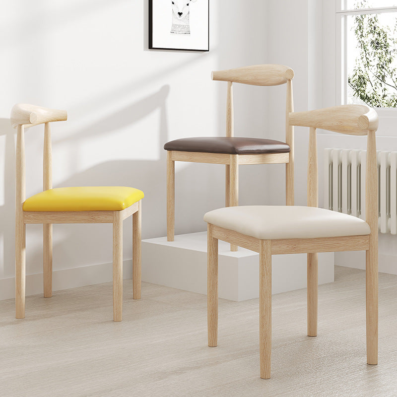 Chaise de salle à manger traditionnelle vintage Cow Corner Square rembourrée en acier au carbone avec dossier 