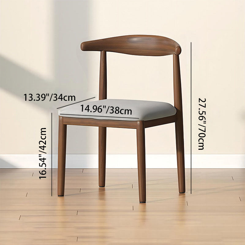 Chaise de salle à manger contemporaine scandinave en cuir rembourré avec dossier en acier au carbone pour salle à manger 