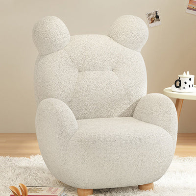 Silla de acento de cachemira con respaldo y reposabrazos para niños creativos contemporáneos en forma de oso y cordero para sala de estar 