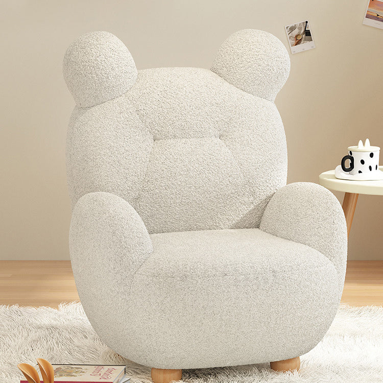 Silla de acento de cachemira con respaldo y reposabrazos para niños creativos contemporáneos en forma de oso y cordero para sala de estar 