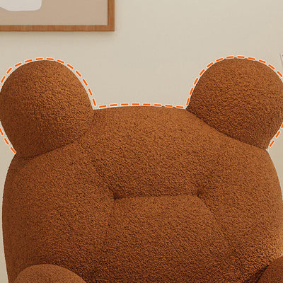 Silla de acento de cachemira con respaldo y reposabrazos para niños creativos contemporáneos en forma de oso y cordero para sala de estar 