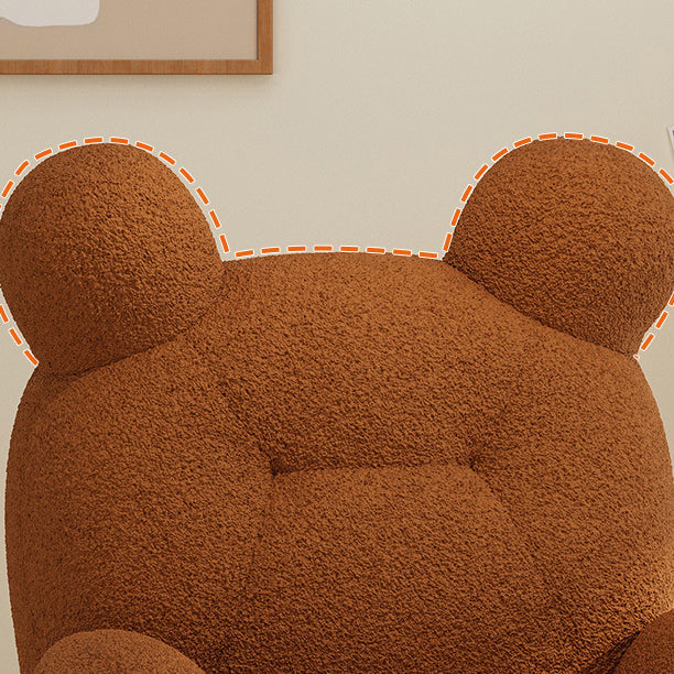 Silla de acento de cachemira con respaldo y reposabrazos para niños creativos contemporáneos en forma de oso y cordero para sala de estar 