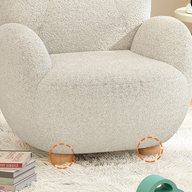 Silla de acento de cachemira con respaldo y reposabrazos para niños creativos contemporáneos en forma de oso y cordero para sala de estar 