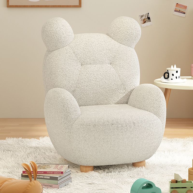 Silla de acento de cachemira con respaldo y reposabrazos para niños creativos contemporáneos en forma de oso y cordero para sala de estar 
