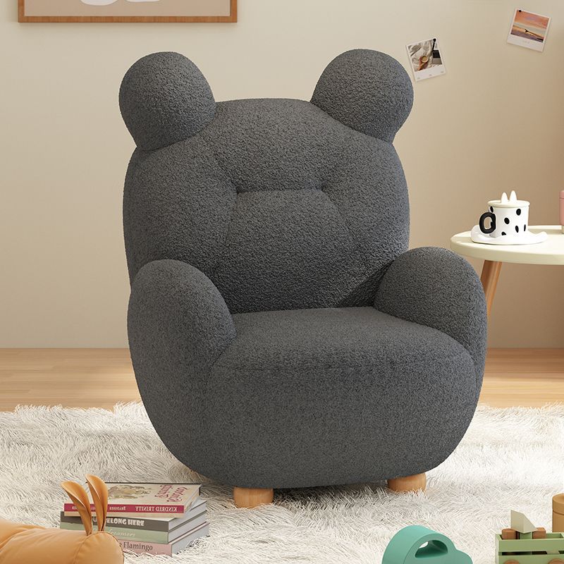 Silla de acento de cachemira con respaldo y reposabrazos para niños creativos contemporáneos en forma de oso y cordero para sala de estar 