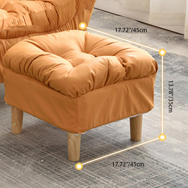 Sillón auxiliar rectangular moderno y minimalista de tela sherpa de tejido sintético, con estructura de acero y madera, respaldo y reposapiés, para sala de estar 