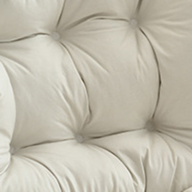 Sillón auxiliar rectangular moderno y minimalista de tela sherpa de tejido sintético, con estructura de acero y madera, respaldo y reposapiés, para sala de estar 