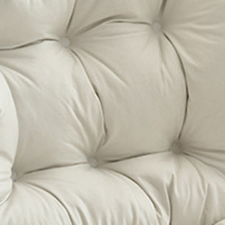 Sillón auxiliar rectangular moderno y minimalista de tela sherpa de tejido sintético, con estructura de acero y madera, respaldo y reposapiés, para sala de estar 