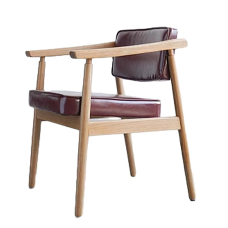 Silla de comedor de plástico de ratán cuadrada nórdica contemporánea con respaldo y reposabrazos para comedor 