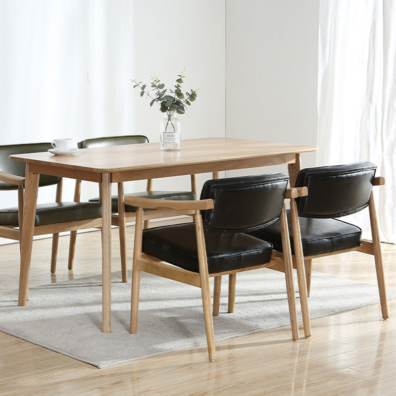 Silla de comedor de plástico de ratán cuadrada nórdica contemporánea con respaldo y reposabrazos para comedor 
