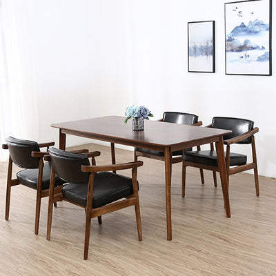 Silla de comedor de plástico de ratán cuadrada nórdica contemporánea con respaldo y reposabrazos para comedor 