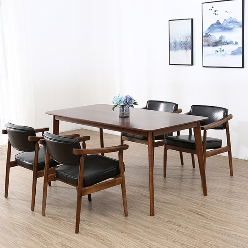 Silla de comedor de plástico de ratán cuadrada nórdica contemporánea con respaldo y reposabrazos para comedor 