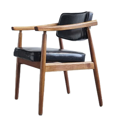 Silla de comedor de plástico de ratán cuadrada nórdica contemporánea con respaldo y reposabrazos para comedor 