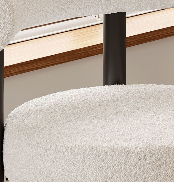 Tabouret de coiffeuse rond en laine d&