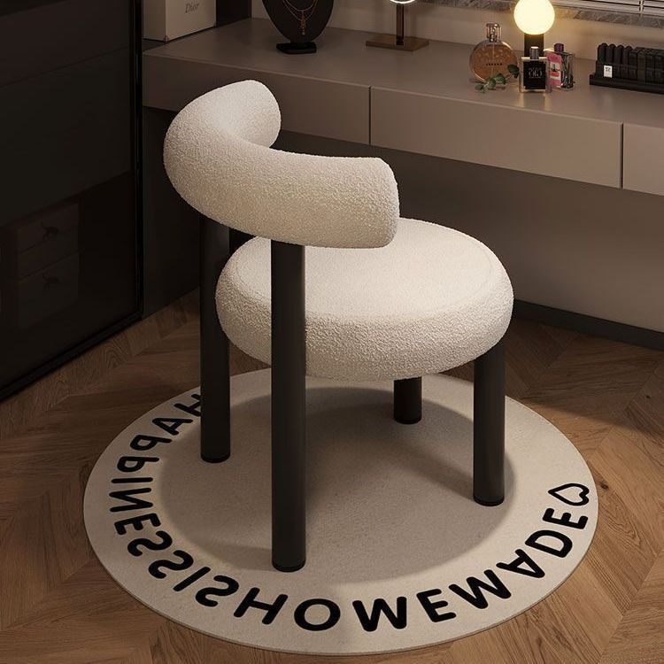Tabouret de coiffeuse rond en laine d&
