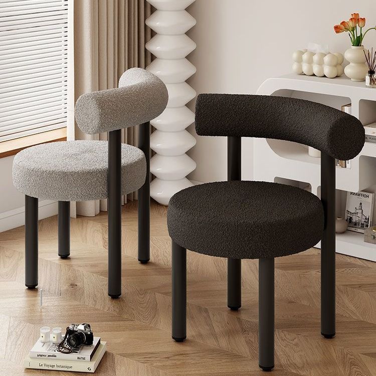 Tabouret de coiffeuse rond en laine d&