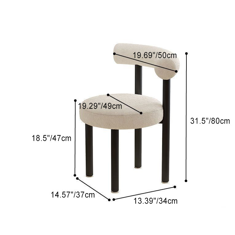 Tabouret de coiffeuse rond en laine d&