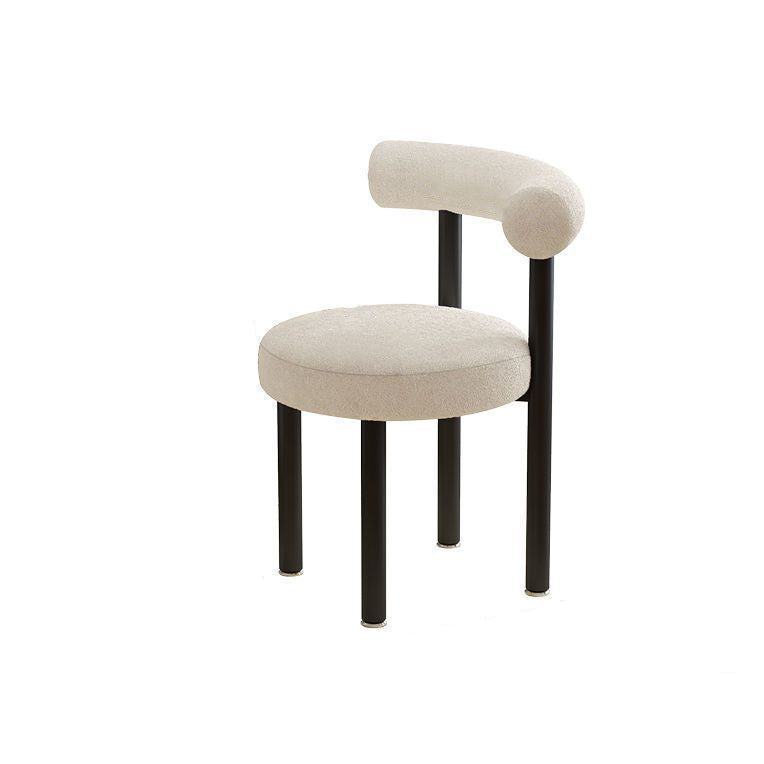 Tabouret de coiffeuse rond en laine d&