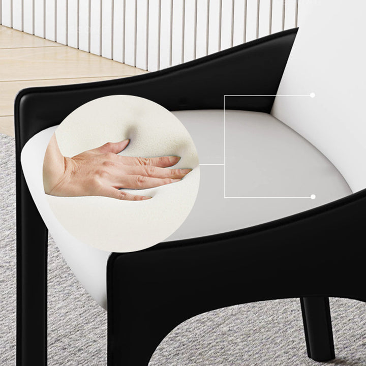 Chaise de salle à manger moderne de luxe rectangulaire avec dossier en peau à gratter pour chat, cadre en acier au carbone rembourré 