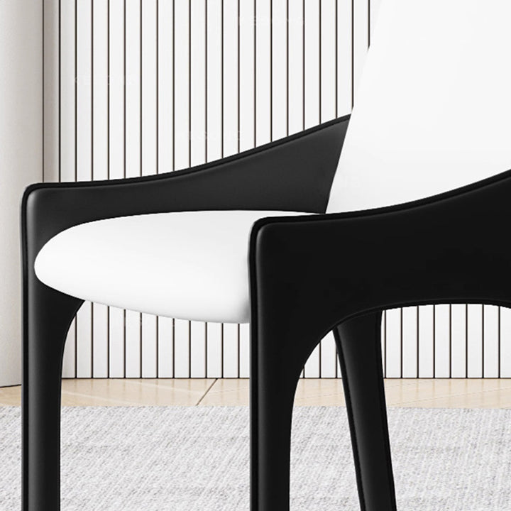 Chaise de salle à manger moderne de luxe rectangulaire avec dossier en peau à gratter pour chat, cadre en acier au carbone rembourré 