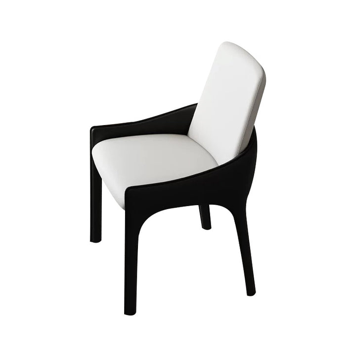 Chaise de salle à manger moderne de luxe rectangulaire avec dossier en peau à gratter pour chat, cadre en acier au carbone rembourré 