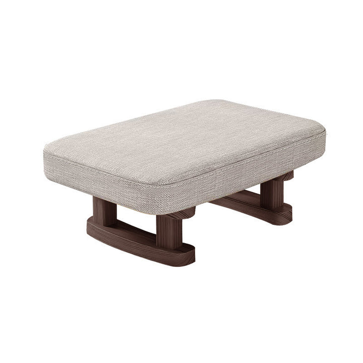 Modern Minimalist Rectangular Cotton Linen Pine Footstool For Living Room