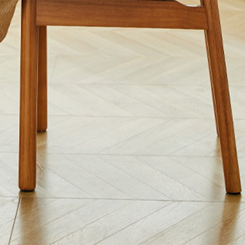 Moderner minimalistischer quadratischer gebogener Holz-Rattan-Esszimmerstuhl mit Rückenlehne für das Esszimmer 