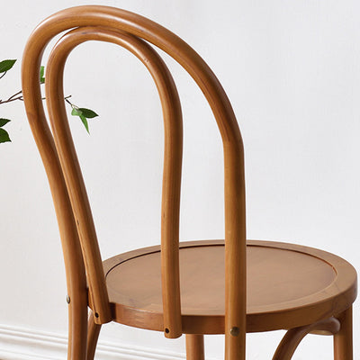 Zeitgemäßer Retro Geflochtener Rattan Gebogener Lamellenrücken Esszimmerstuhl Für Esszimmer 