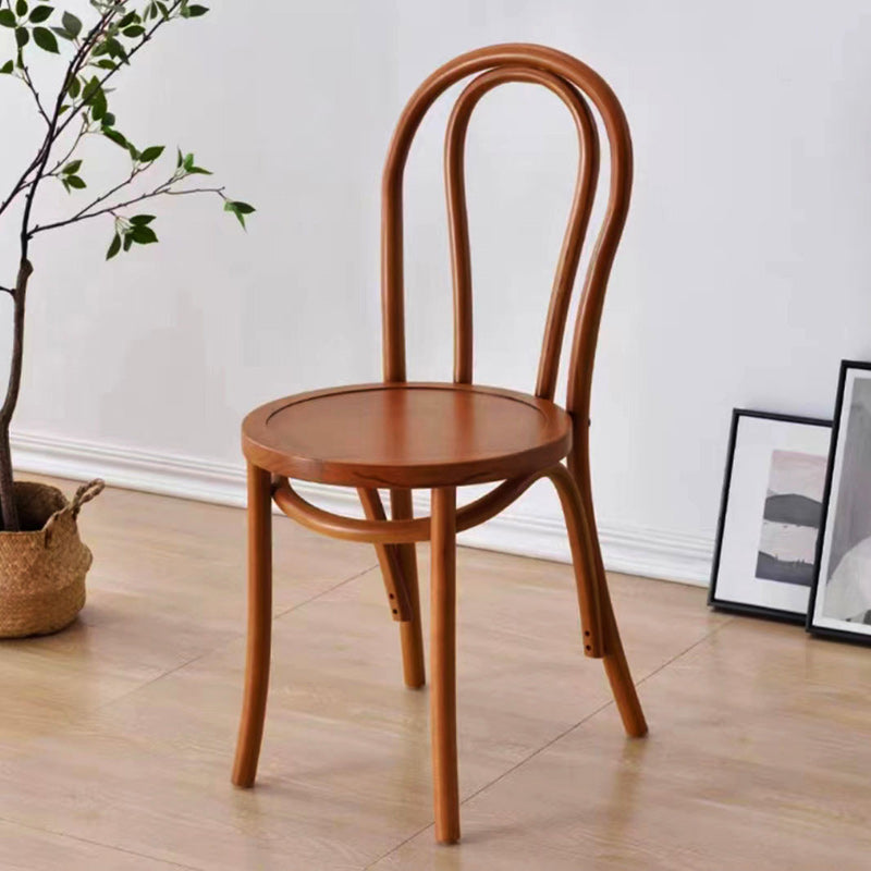 Zeitgemäßer Retro Geflochtener Rattan Gebogener Lamellenrücken Esszimmerstuhl Für Esszimmer 