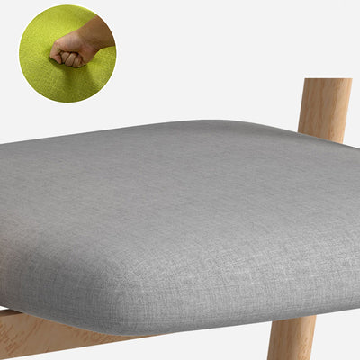 Silla de comedor contemporánea nórdica cuadrada tapizada con estructura de hierro y lino, respaldo curvado y reposabrazos para comedor 