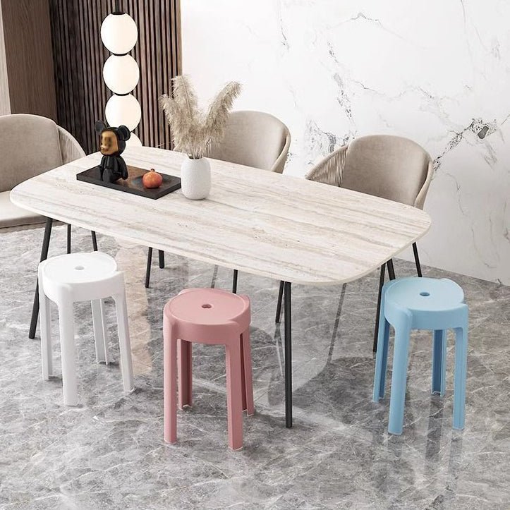 Silla de Comedor Apilable de Plástico Engrosado con Diseño Moderno Minimalista y Forma Redonda de Molino de Viento para Sala de Estar 