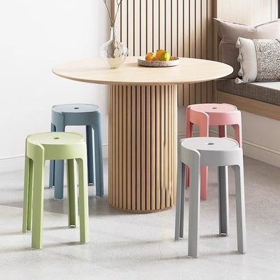 Silla de Comedor Apilable de Plástico Engrosado con Diseño Moderno Minimalista y Forma Redonda de Molino de Viento para Sala de Estar 