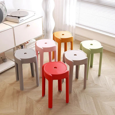 Silla de Comedor Apilable de Plástico Engrosado con Diseño Moderno Minimalista y Forma Redonda de Molino de Viento para Sala de Estar 