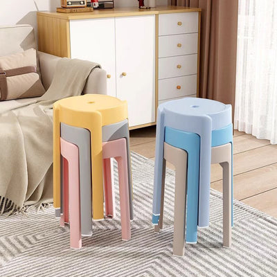 Silla de Comedor Apilable de Plástico Engrosado con Diseño Moderno Minimalista y Forma Redonda de Molino de Viento para Sala de Estar 