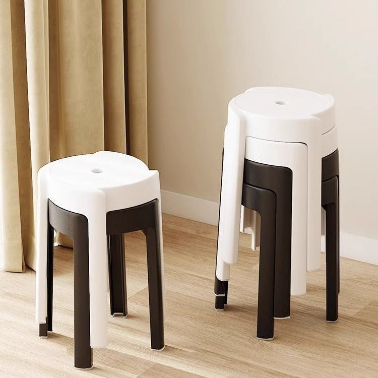 Silla de Comedor Apilable de Plástico Engrosado con Diseño Moderno Minimalista y Forma Redonda de Molino de Viento para Sala de Estar 