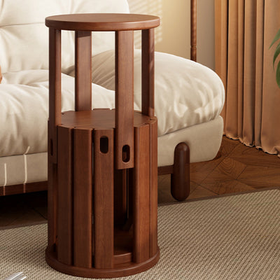 Taburete Bajo Apilable Cuadrado de Madera Maciza Tradicional China Sin Respaldo Para Sala de Estar 