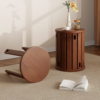 Taburete Bajo Apilable Cuadrado de Madera Maciza Tradicional China Sin Respaldo Para Sala de Estar 