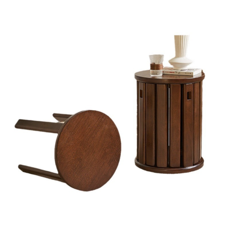Taburete Bajo Apilable Cuadrado de Madera Maciza Tradicional China Sin Respaldo Para Sala de Estar 