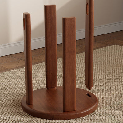 Taburete Bajo Apilable Cuadrado de Madera Maciza Tradicional China Sin Respaldo Para Sala de Estar 