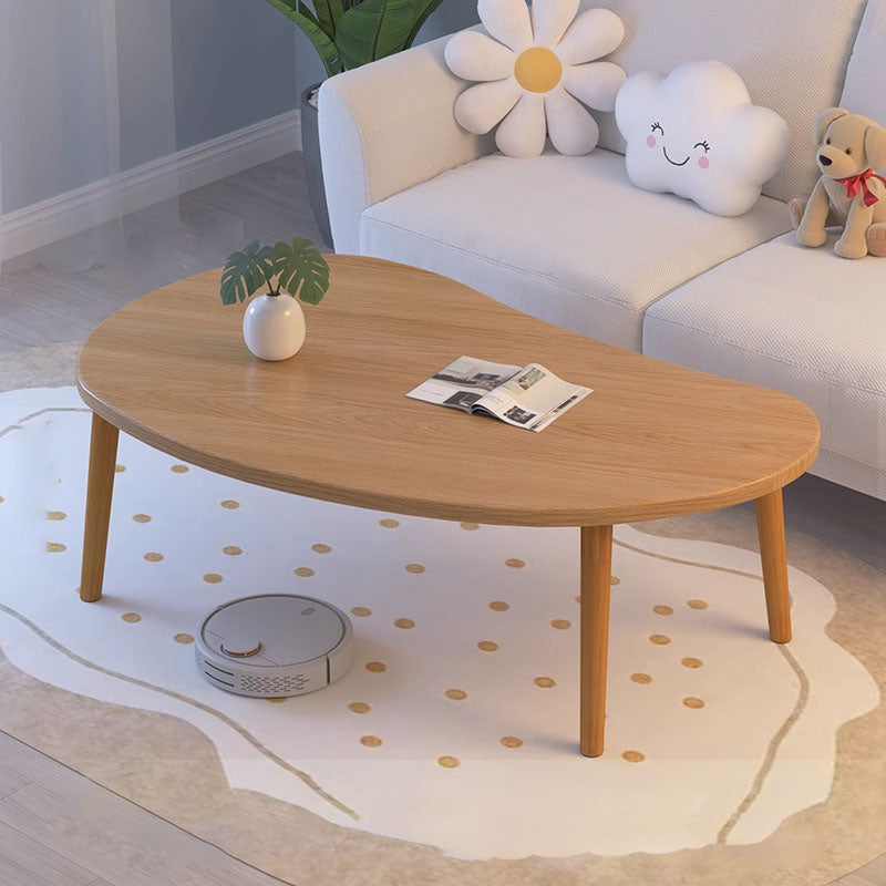 Mesa de café de madera maciza de forma de nube de mango minimalista moderna de 4 patas para sala de estar 